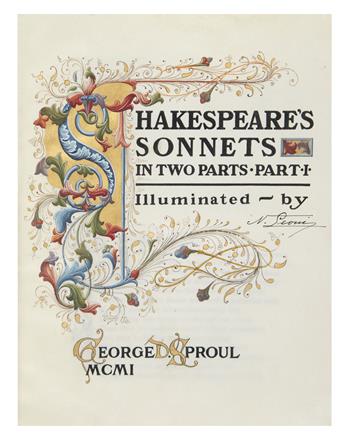(BINDINGS - TRAUTZ-BAUZONNET.) Shakespeare, William. Shakespeares Sonnets. In Two Parts.